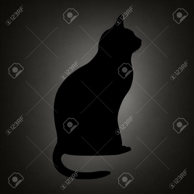 Черный силуэт кошки