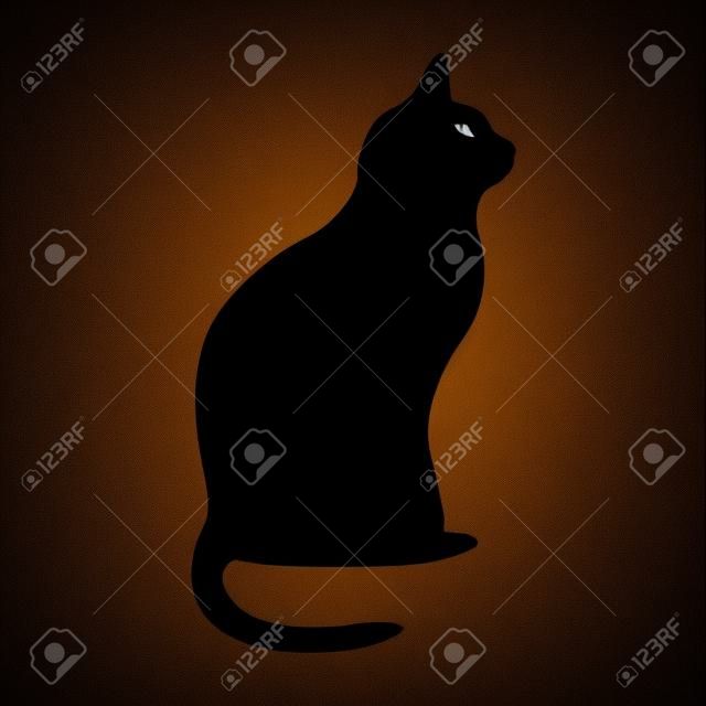 Czarna sylwetka kota