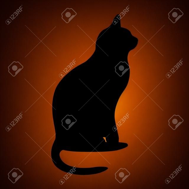 Silhouette noire de chat