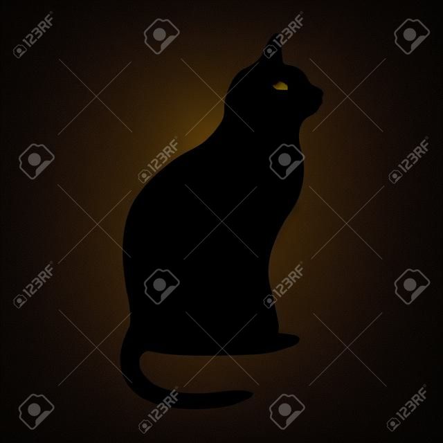 Czarna sylwetka kota