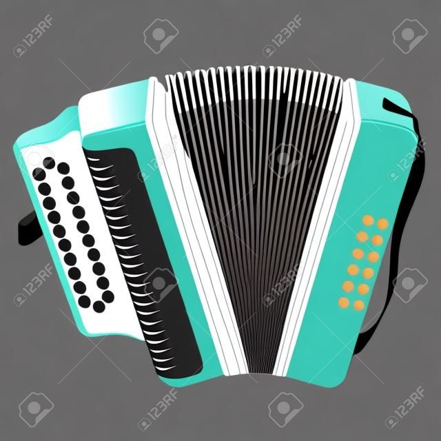 Geïsoleerde omtrek van een accordeon, Vector illustratie
