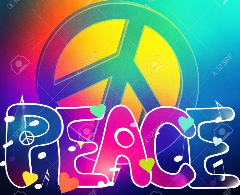 Peace Text with peace sign