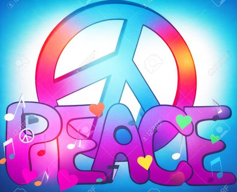 Peace Text with peace sign