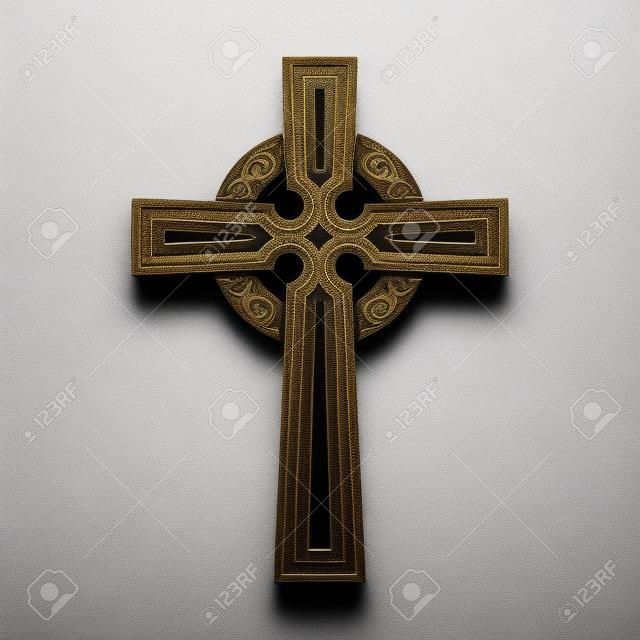 Christian cross isolated on white background.