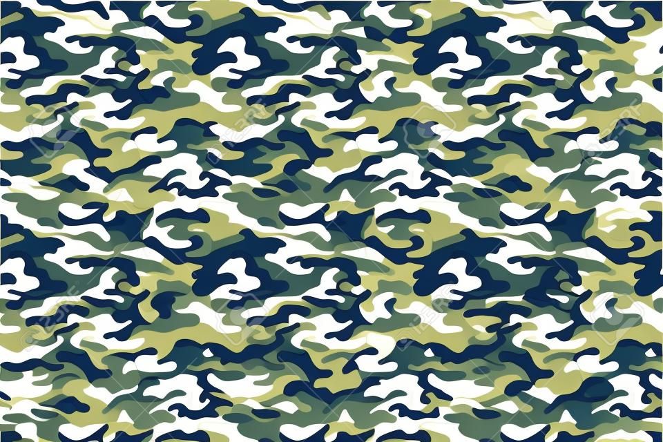 Textura de camuflaje militar, colores azules. Ilustración vectorial