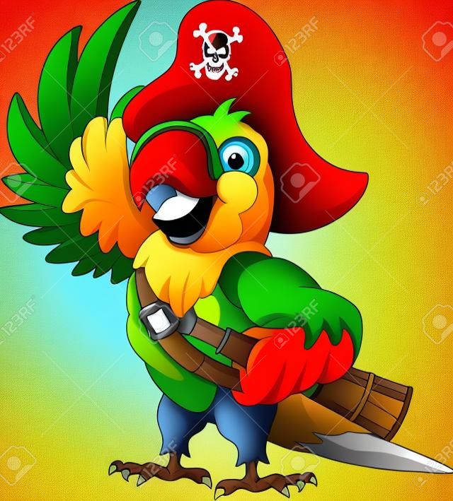 papuga pirata kreskówki