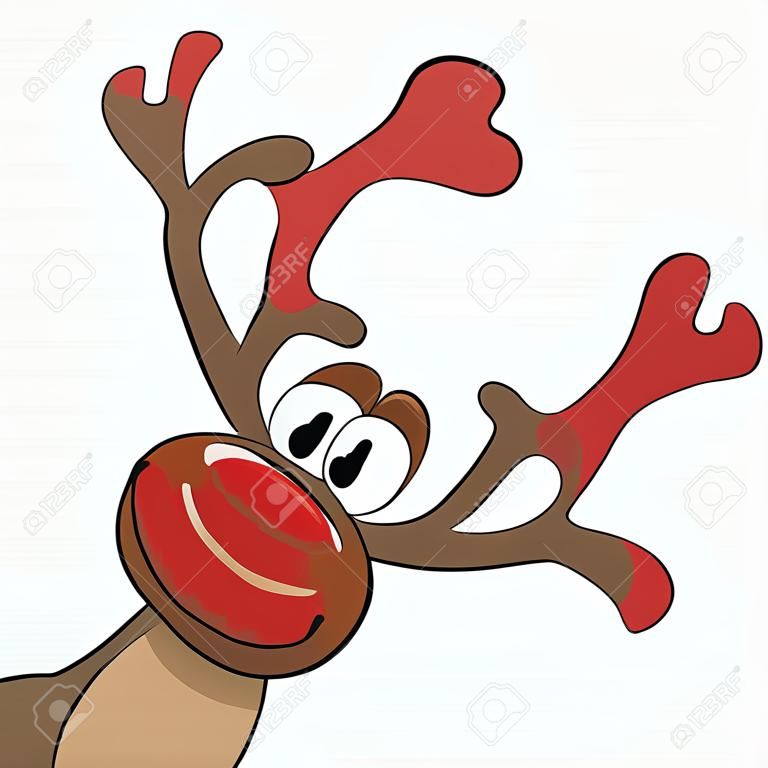 Illustrazione vettoriale di cute cartoon renne di Natale