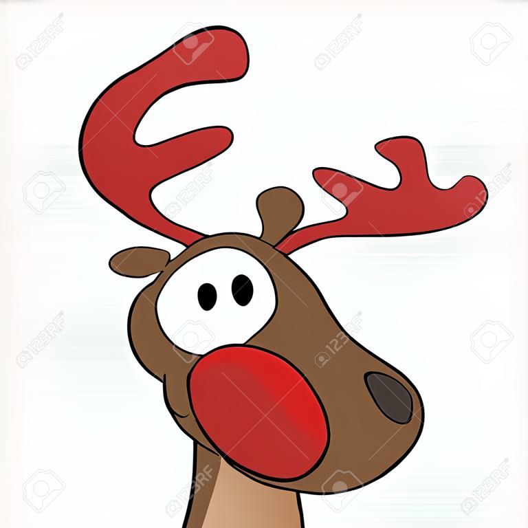 Illustrazione vettoriale di cute cartoon renne di Natale