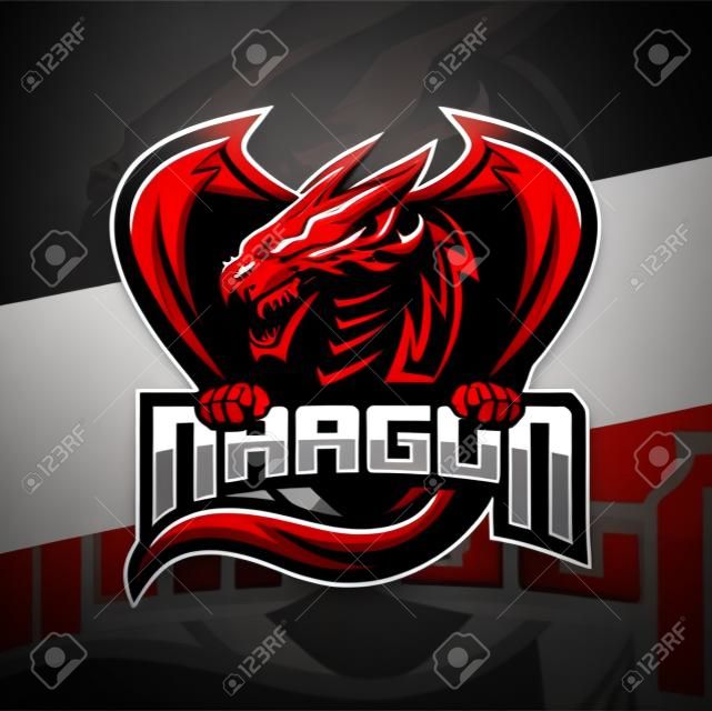 création de logo e-sport mascotte personnage dragon