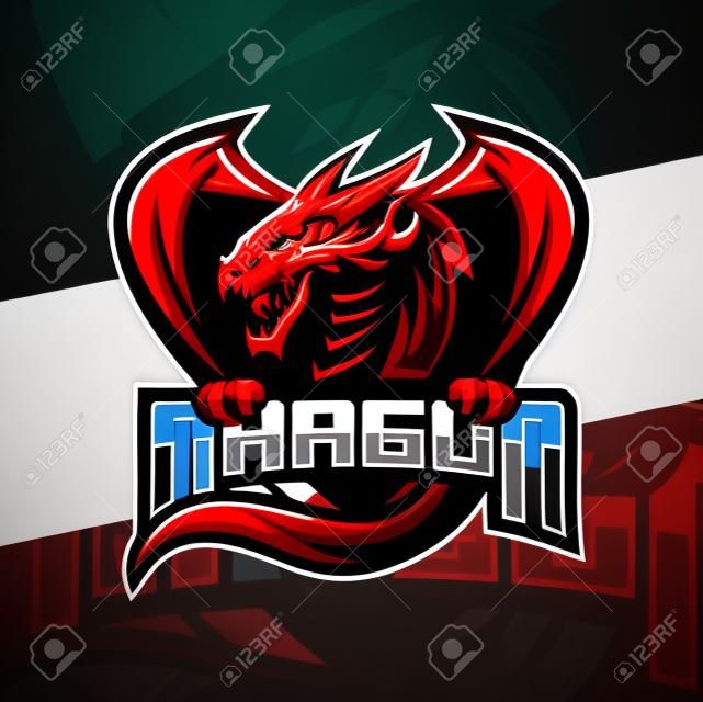 création de logo e-sport mascotte personnage dragon