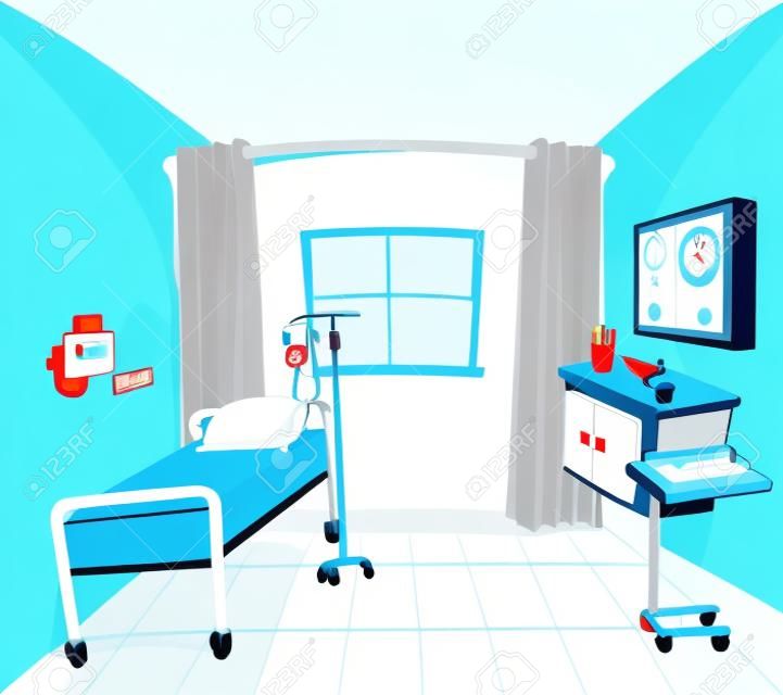 Esta ilustración y el fondo de ajuste de una habitación de hospital
