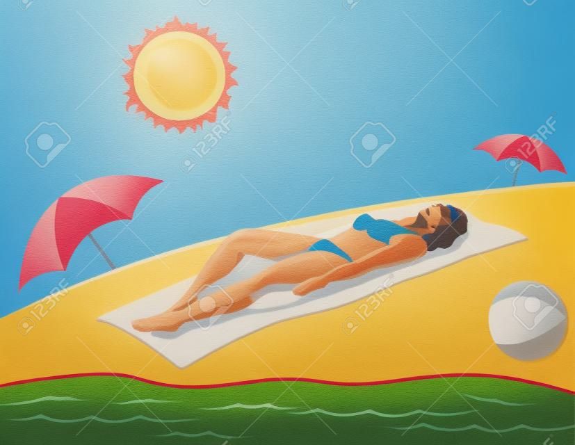 Person taking sun bather