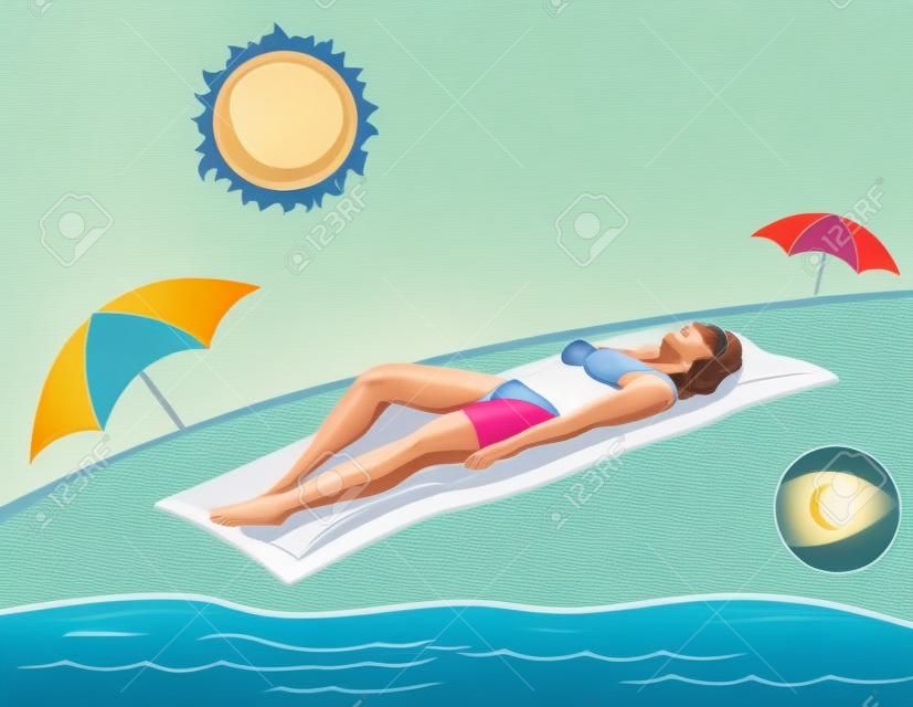 Person taking sun bather