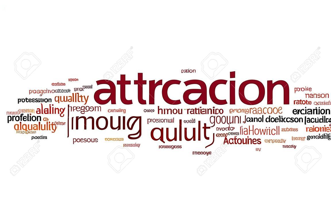 Attraction word cloud concept