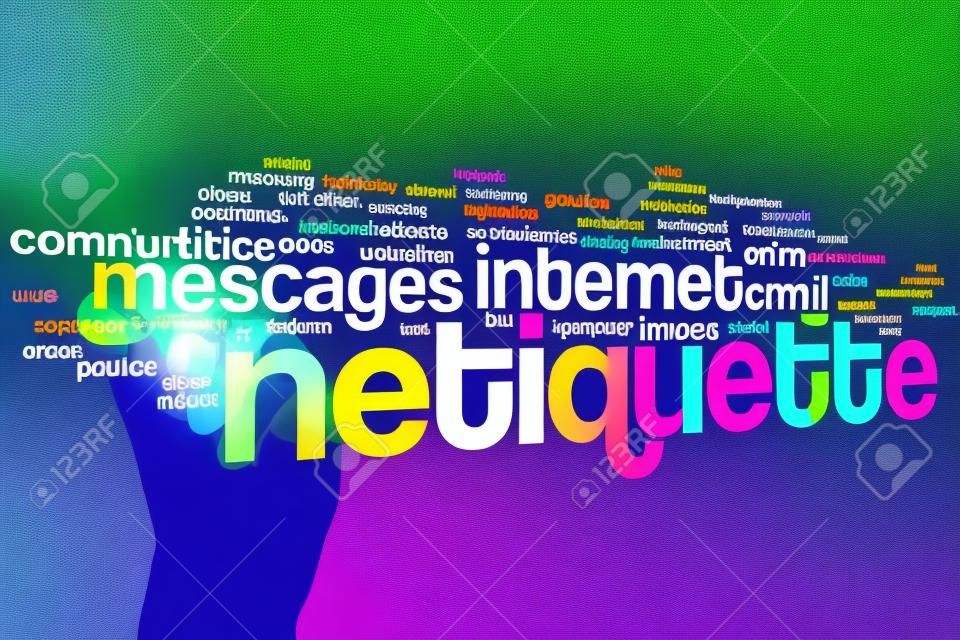 Netiquette Konzept-Wort-Wolke Hintergrund