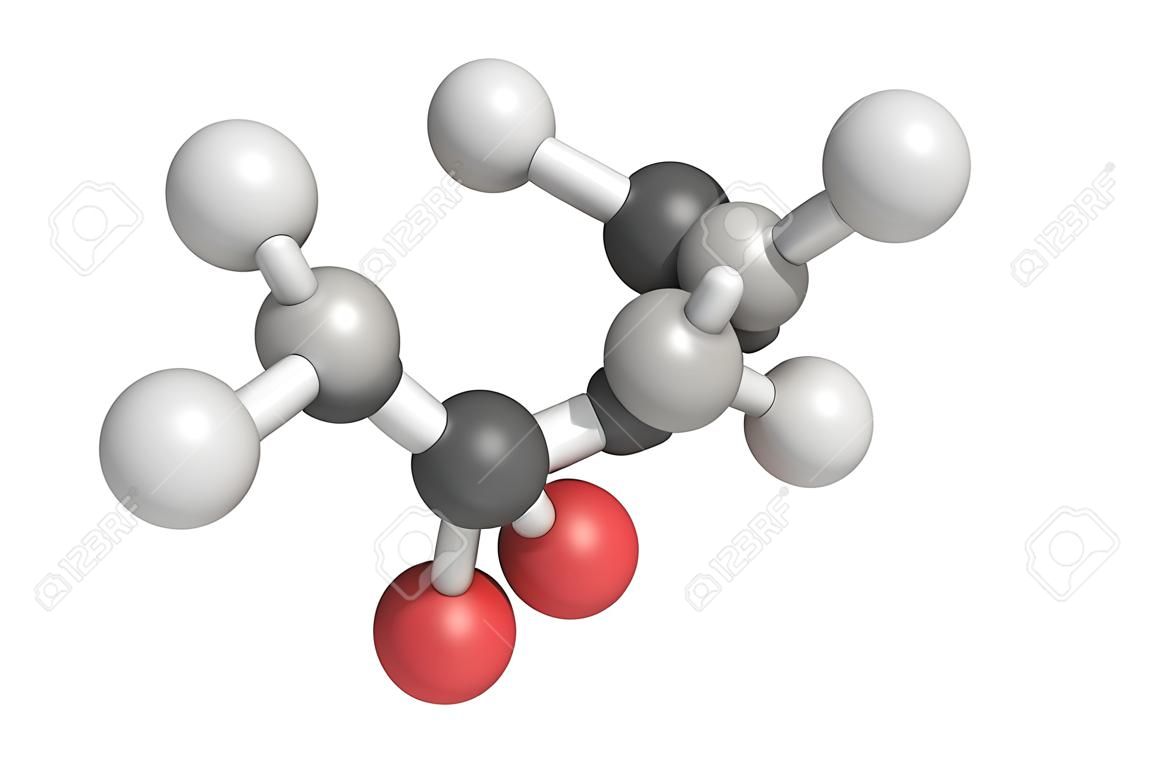 3d structuur van aceton (systematisch genoemd 2-propaanon), een kleurloze, vluchtige, ontvlambare vloeistof, en de eenvoudigste keton. Aceton is misbaar met water en dient als een belangrijk oplosmiddel.