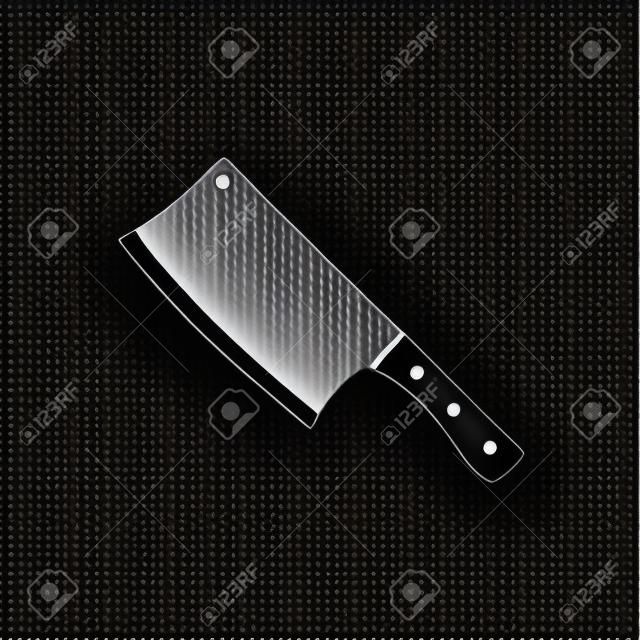 Meat Cleaver Knife Flat Icon Illustration