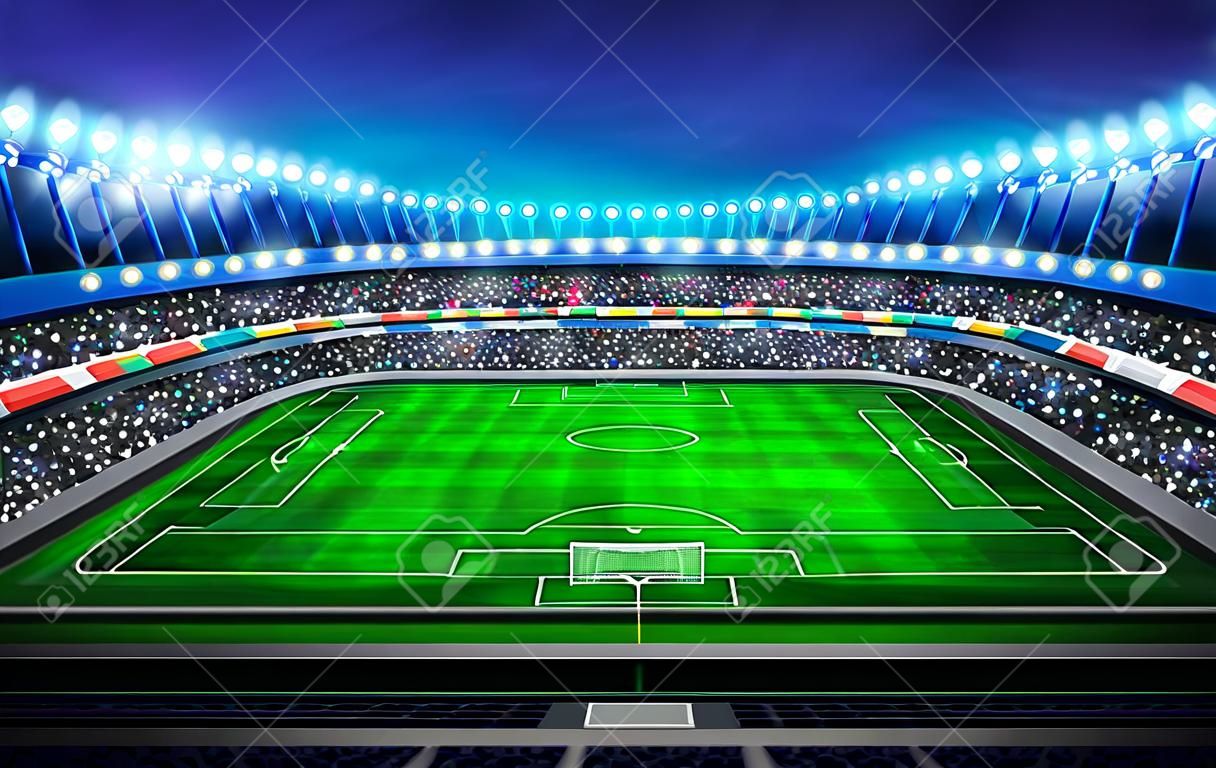 górna widok na stadion fanów na trybunach sportowych mecze tle cyfrowych ilustracji mój własny projekt