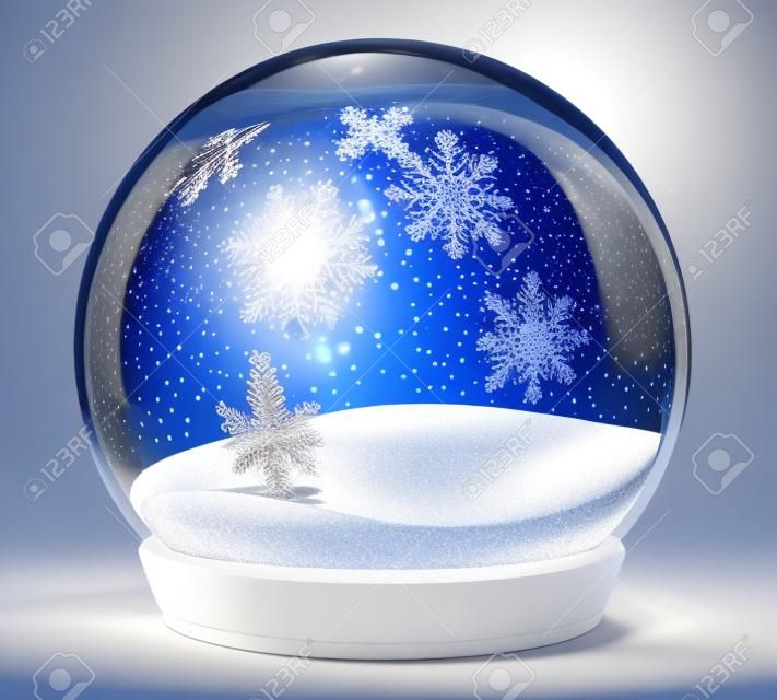 Glaskugel Winter saisonale Weihnachtsdekoration 3D-Darstellung rendern