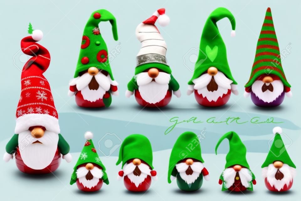 Schattige kleine Kerst Gnome collecties set