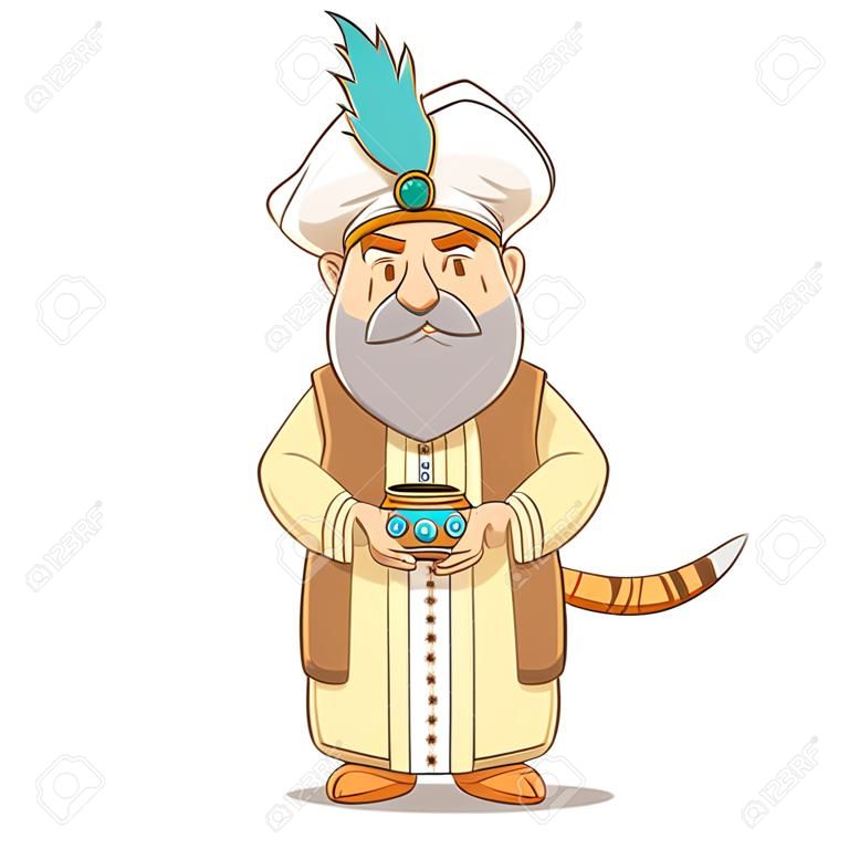 Cartoon karakter van Sultan.