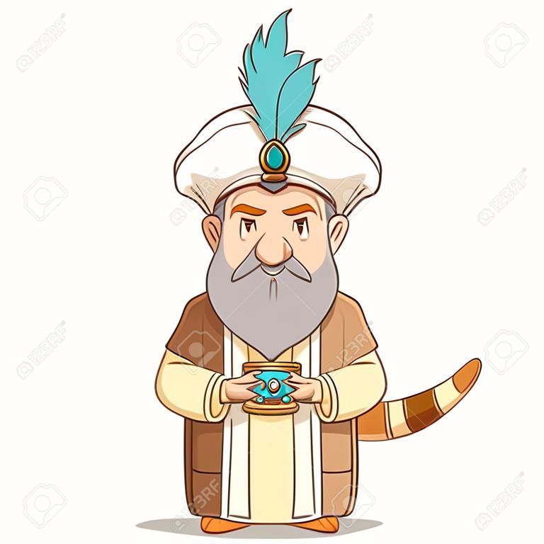 Cartoon karakter van Sultan.