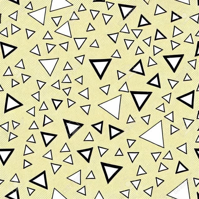 Naadloos geometrisch patroon van herhalende driehoeken van verschillende maten in beige tinten. Geschikt voor inpakpapier, diverse textiel en als achtergrond voor het bedrukken.