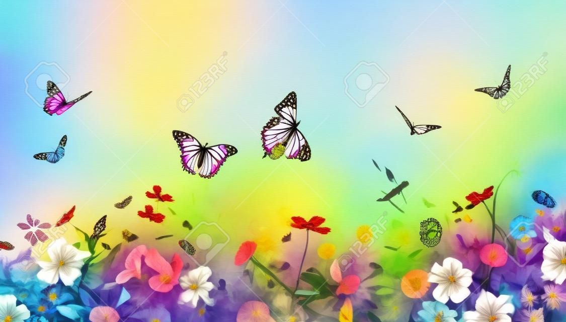Blumen und Schmetterlinge
