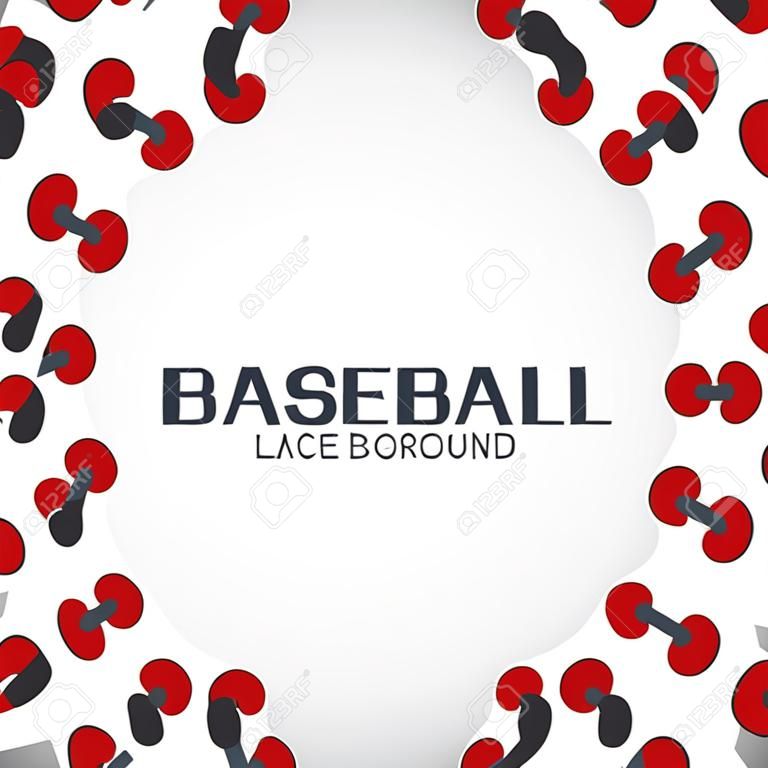 Baseball lace background on a white background. Vector illustration.
