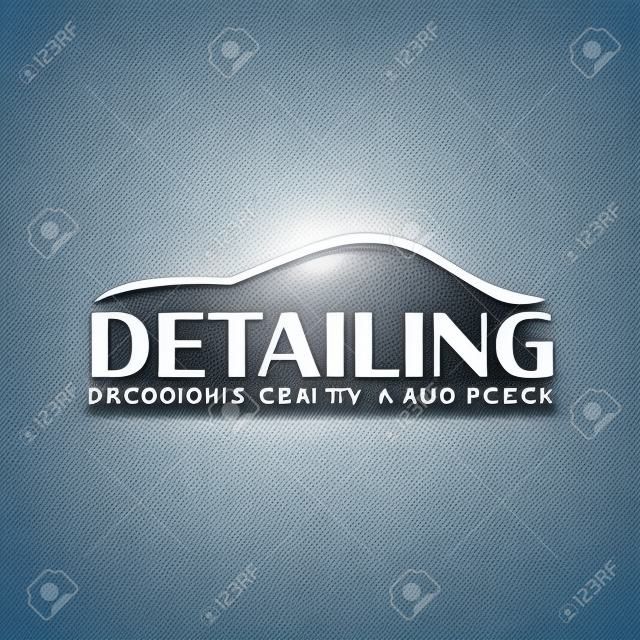 Auto detailing. logo myjni samochodowej. czyszczenie samochodu, mycie i serwis. wektor logo z auto.
