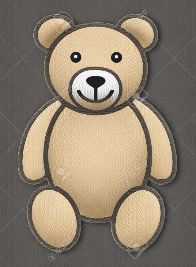 Teddy urso pelúcia brinquedo linha arte ícone