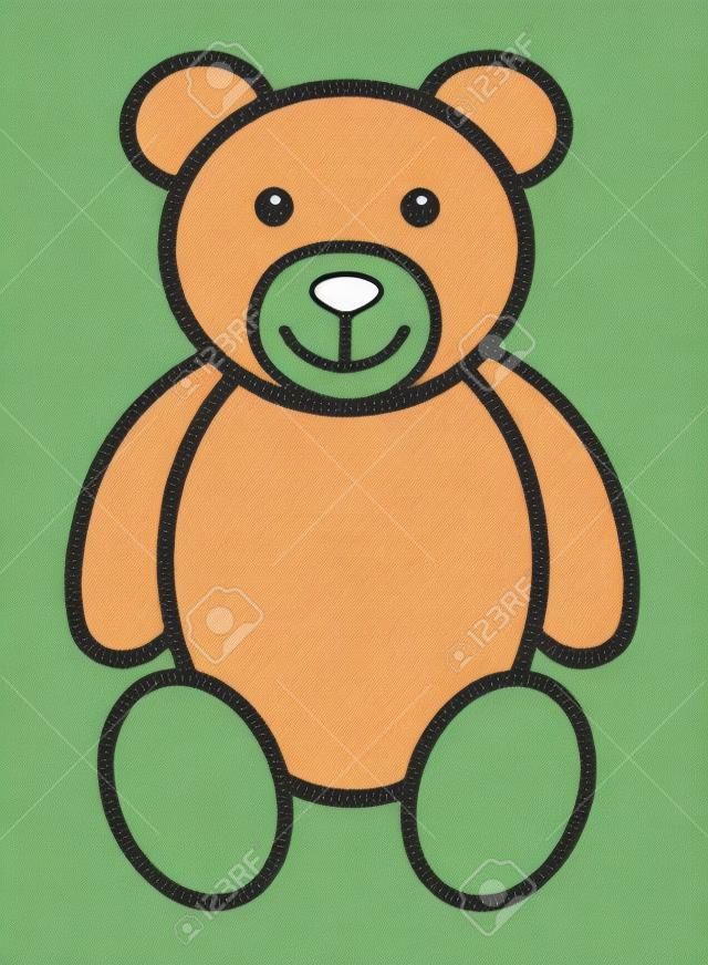 Teddy beer pluche speelgoed lijn kunst pictogram