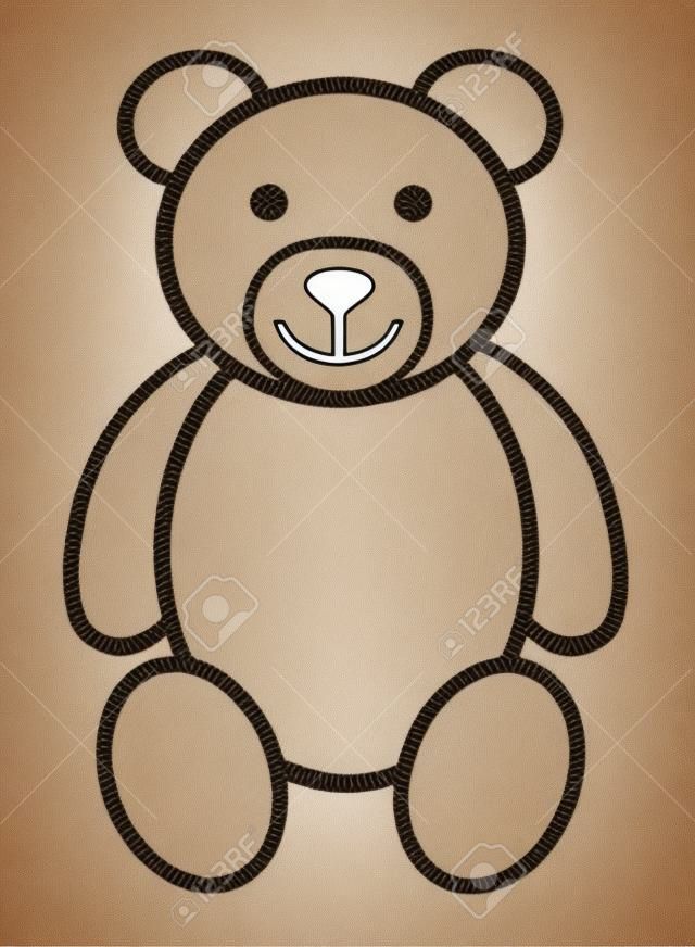 Teddy urso pelúcia brinquedo linha arte ícone