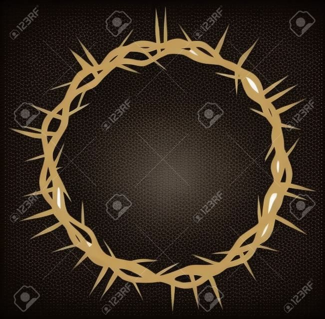 kroon van doornen, Pasen religieus symbool van het christendom vector eps 10