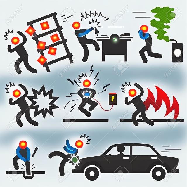 Accidente de tráfico de peligro de explosión fuego electrocutado