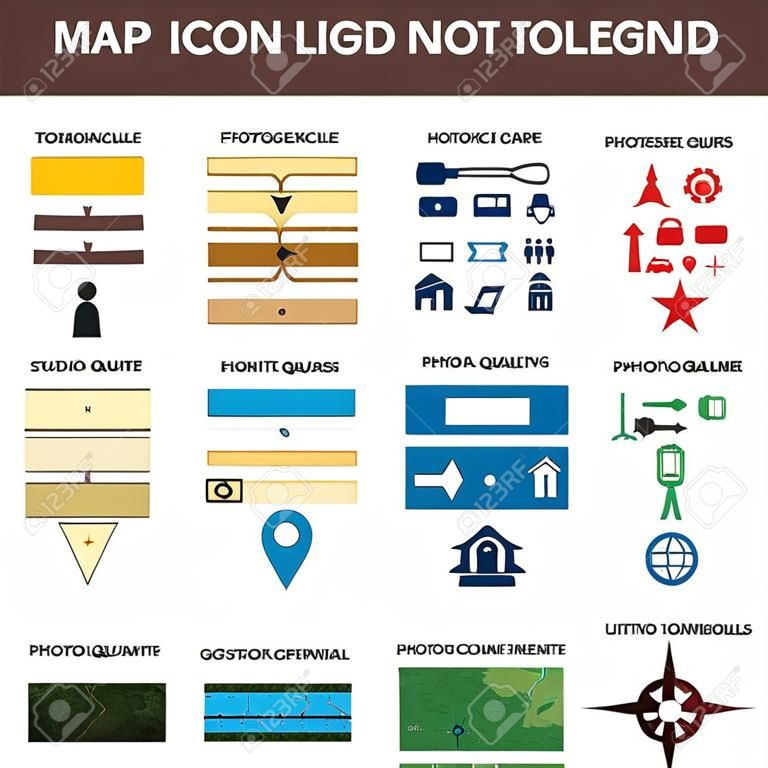 地图图标图例符号工具包元素