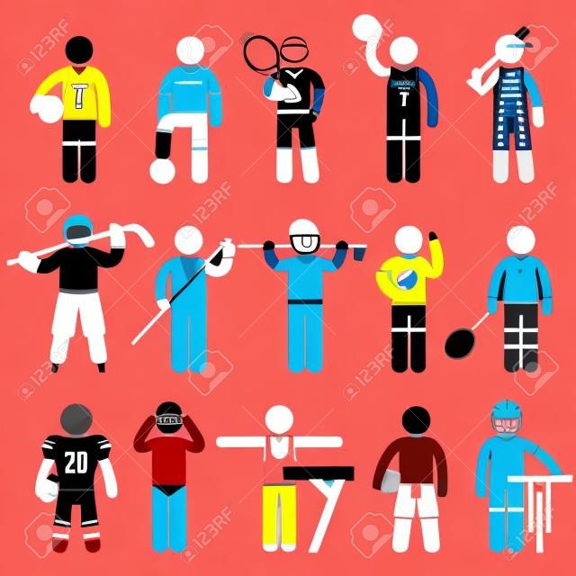 Sportswear Sports Attire Clothing Apparel Player Athlete Wear Shirt Stick Figure Pictogram Icon