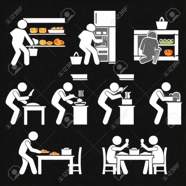 Cooking at Home and Preparing Food Pictogram