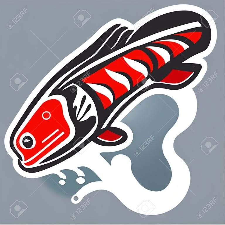 Jumping Fish - Salmon - in Native American Style