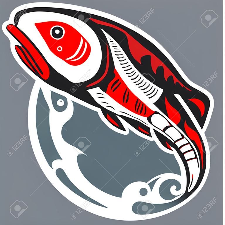 Ugráló hal - lazac - a Native American Style