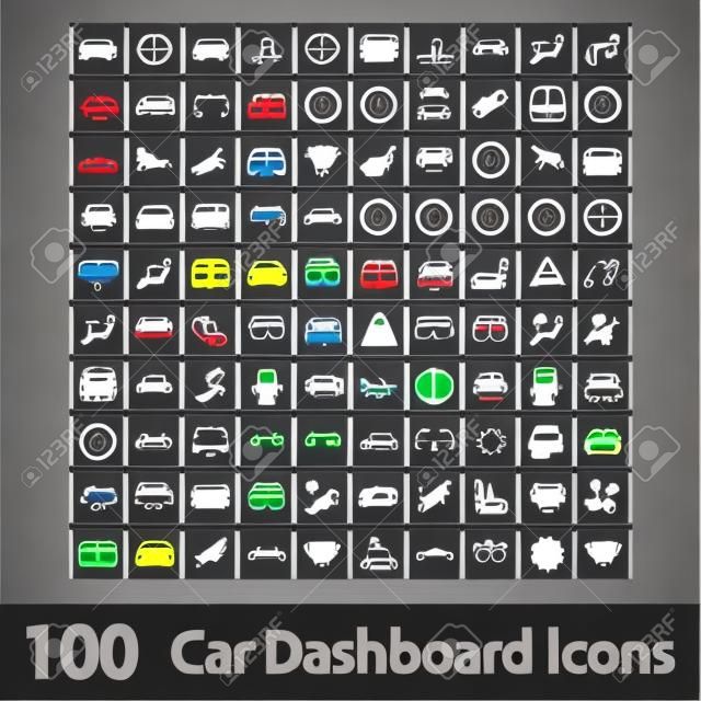 100 Car Dashboard Иконки векторные иллюстрации