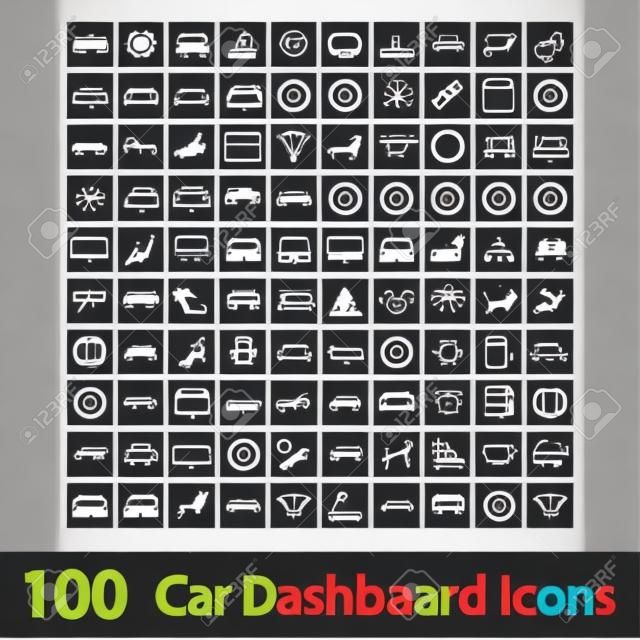 100 Car Dashboard ikonok Vektoros illusztráció