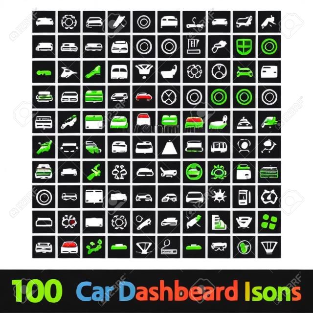 100 Araba Dashboard Icons Vector illustration