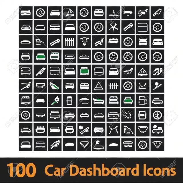 100 Car Dashboard ikonok Vektoros illusztráció