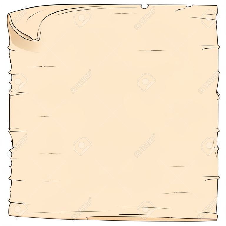 Parchment old paper sheet vector illustration isolated on white background