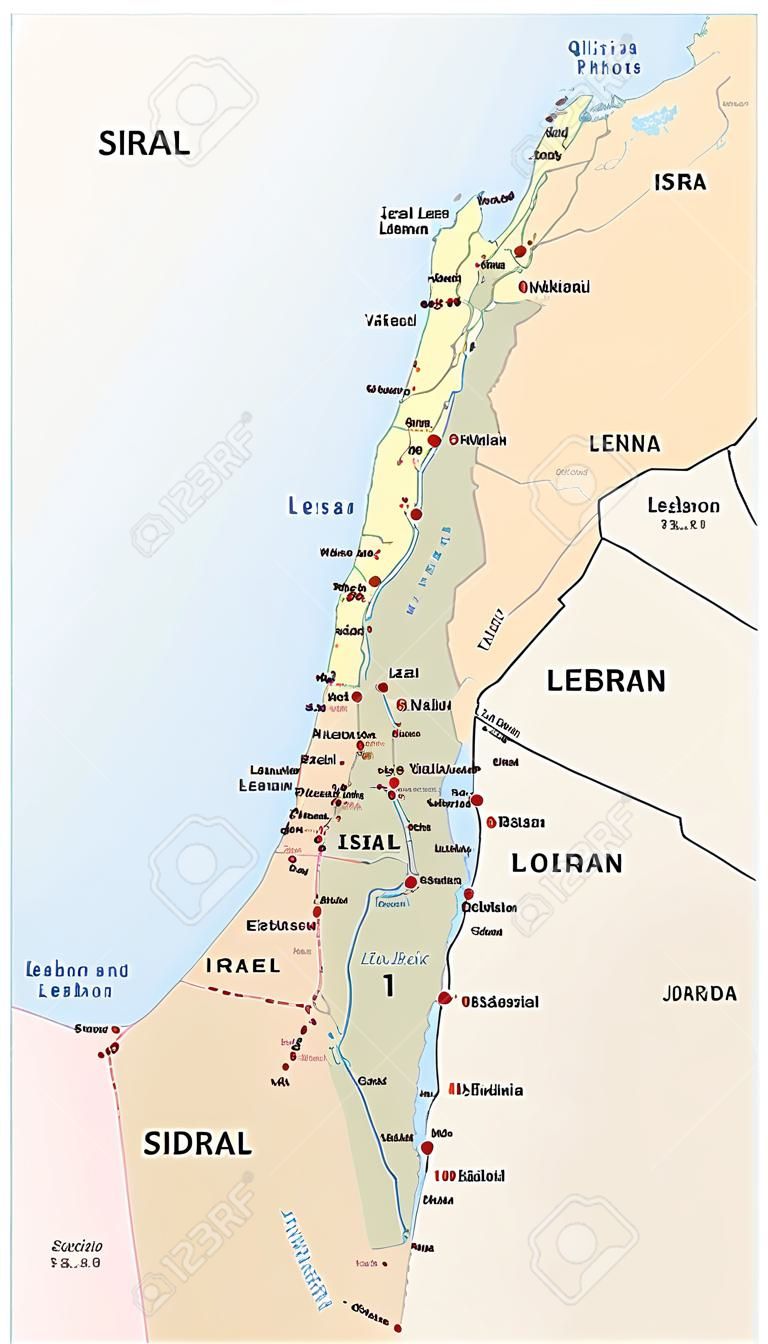 Izrael és Libanon térkép