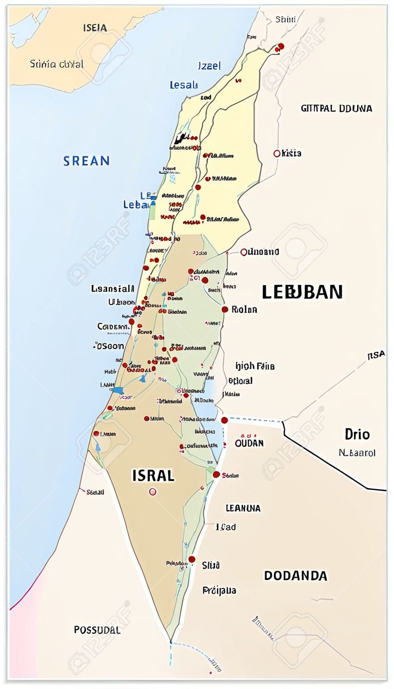 Israel y el Líbano mapa