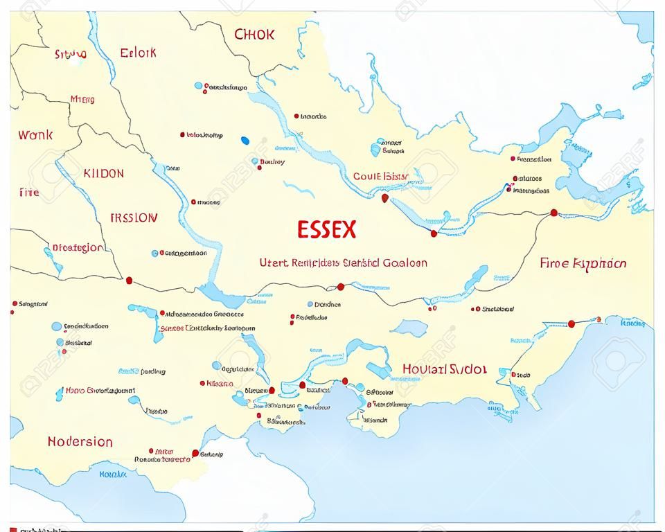 карта графства Эссекс, Англия