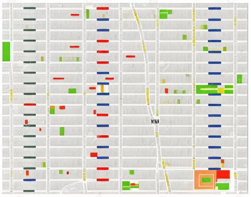 new york city, theater district, midtown manhattan vector map.