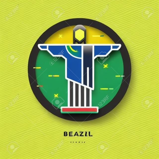 Brasile, banner a linea sottile dal design piatto, utilizzo per newsletter via e-mail, banner web, intestazioni, post di blog, stampa e altro